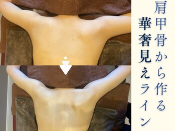 モルティー 広島店(Molti)の写真/肩甲骨から変わる後ろ姿。二の腕・ハミ肉をすっきり整え、華奢見えラインへ導く本格ボディケア