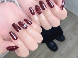 秋ネイル♪ボルドー