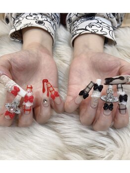 エスフィーネイルサロン ブリーユ(Esfy nailsalon Brille)/フリルとリボンネイル