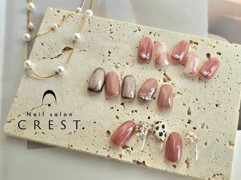クレスト(CREST)の写真/【NEWデザイン☆】店内サンプルから選べる落ち着きカラーが人気♪約100種から選べるデザインネイル♪¥5500