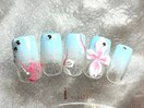 夏グラデフラワーネイル11500円