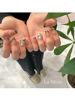 ル ミルト(Lu Mirto)/黒フレンチネイル/埋め尽くし