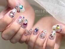 ミレーム(milerm)/カラフル宝石ハートネイル/Miki