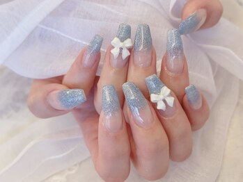 デコール 心斎橋(DECOR)/ブルーラメグラデーションネイル