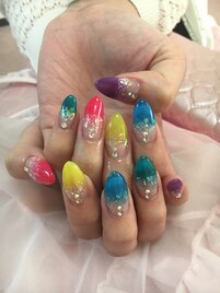 カラフルグラデーションネイル☆