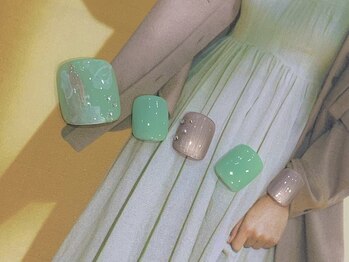 エムスラッシュ ネイル たまプラーザ(M.SLASH)/ミントグリーンフット