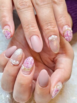 ネイルアンドまつげエクステ専門サロン スリー(THREE)/ツイードネイル