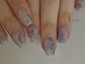 アイネイルズ 吉祥寺店(I nails)/淡色シアーブルーインクネイル