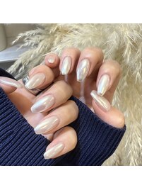 White mirror nail♪ by shiori