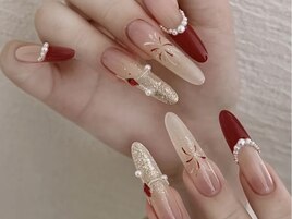 て描き花火/フレンチネイル