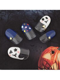 ハロウィンおばけフレンチネイル