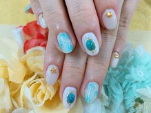 ダブルネイル(Double Nail)/【ほり】ターコイズネイル