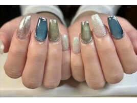 ネイビーマグ、シルバーミラー