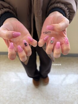 スカルプネイル×ピンクカラー