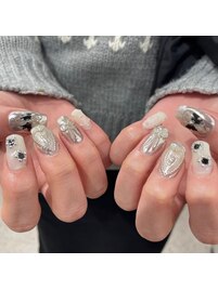 ミラーネイル/フレンチガーリー