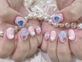 ピンクガーリーネイル