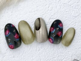 絵画風薔薇ネイル[浦和]