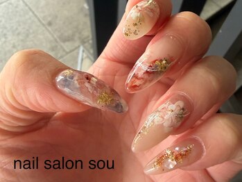 ネイルサロン ソウ 心斎橋店(Nail Salon Sou)の写真/【最旬Nail】*Art10本￥7900*大人気の《マグネットネイル》や《ガラスフレンチ》でこなれ感UP♪
