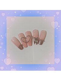 ハートチェーンネイル