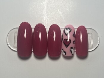 ジョアネイル(JOA Nail)/手描き/ハート/バレンタイン