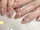 春のキラキラネイル　パラジェル