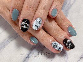 W-473 グリーンツイードネイル