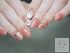 押し花ネイルとマグネットネイル