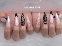 ピオミエルネイル 新宿(pio miel nail)/黒フレンチネイル