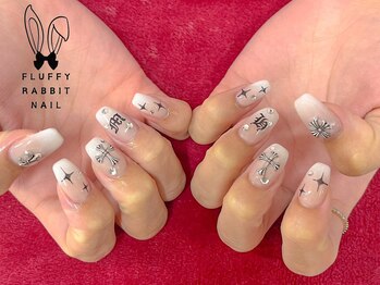 フラッフィーラビットネイル(fluffy rabbit nail)/Y2Kネイル クロムネイル