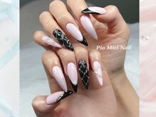 ピオミエルネイル 新宿(pio miel nail)/黒フレンチネイル