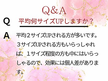 メディカルサロン エム エム エム 銀座プレミアムサロン(M.M.M.)/平均何サイズバストアップ可能?