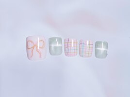 リボンチェックフット8980円