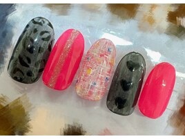 ツイード×ヒョウ柄◎定額¥6.980