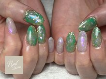ネイルセッション(nail session)/春色キラキラオパール風