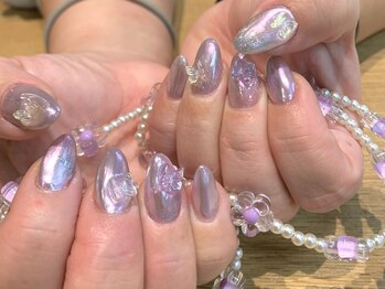 アルティノ ネイル ガーデン(altino nail garden)/うるうる×蝶々