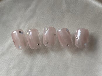 ノンチェ 西宮北口(Nonche)/ピンクベージュオーロラネイル