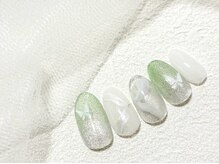 リベレ 福島店(LIBELLE)/春/グリーン/バタフライネイル