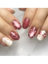 ハート×さくらんぼネイル