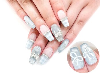 ネイルコレクション ベビーピンク(Baby Pink)/ジェル放題★マグネット:リボン