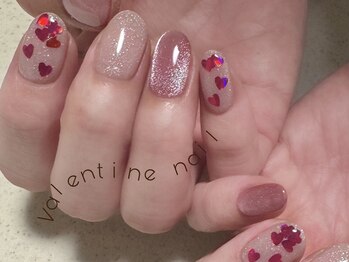 バレンタインネイル