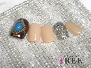 ネイルサロン トゥリー(TREE)/ターコイズフットデザイン!