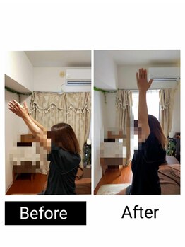 アース エンジェル整体院/ビフォアフ 肩こり ストレッチ