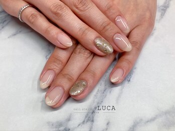 ネイルアトリエルカ(nail atelier LUCA)/M-404 大人上品ビジューネイル