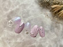 ヴィガー アンド ルックス 白金 目黒(Vigor&Looks)/夏ネイル　ピンク　鱗　人魚