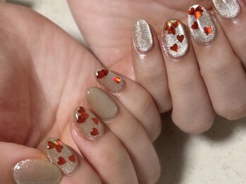 バレンタインネイル