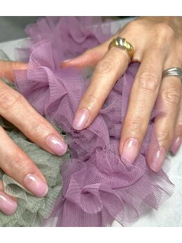 もてピンク/透け感ワンカラー