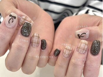 ウヌ(Un.)/リボンブラウンデザイン＊