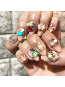 ラウンジ 町田店(RounGe)/【ジェルネイル】宝石箱ネイル