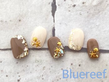 ネイルアンドまつげエクステ ブルーリーフ 四谷三丁目店(Blue Reef)/大人サマーシェルネイル