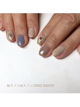 Mネイルアンドカフェ シェレステ/砂ジェル